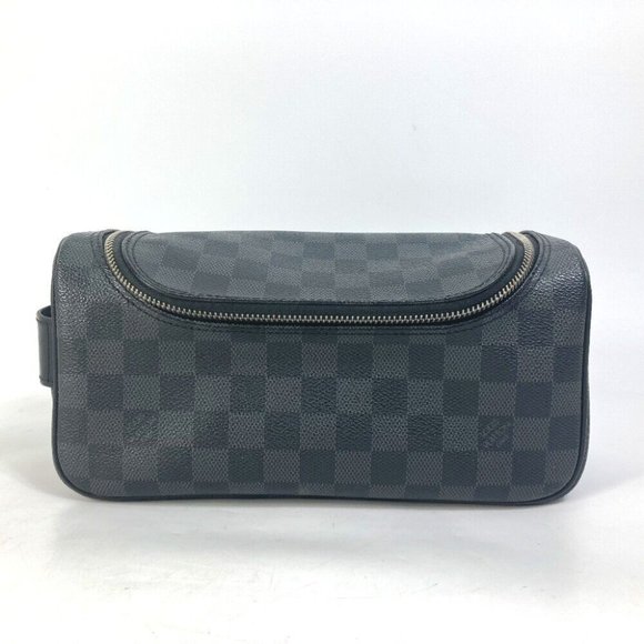 LOUIS VUITTON Damier Graphite C Cracking pouch Makeup pouch Cosmetics Pouch - Picture 1 of 16